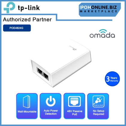 TP-LINK POE4824G OMADA 48V 24W Passive PoE Adapter